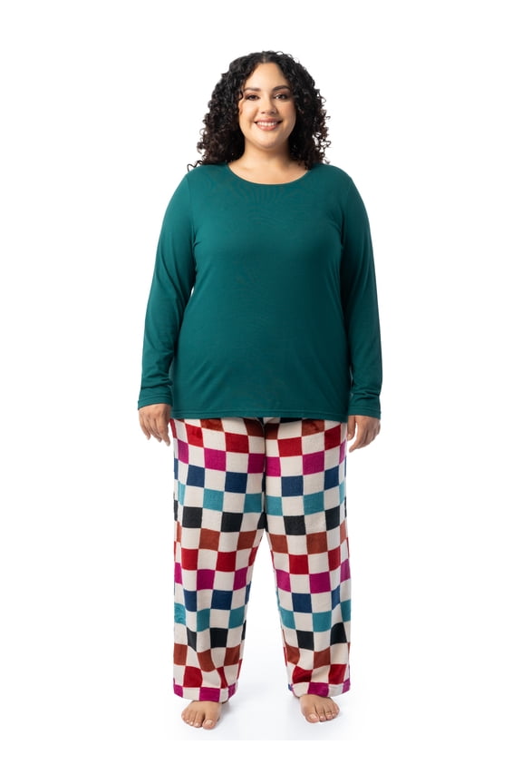 Women's Beyond Soft Long Sleeve Top & Fleece Bottom Pajama Set, Sizes S-4X