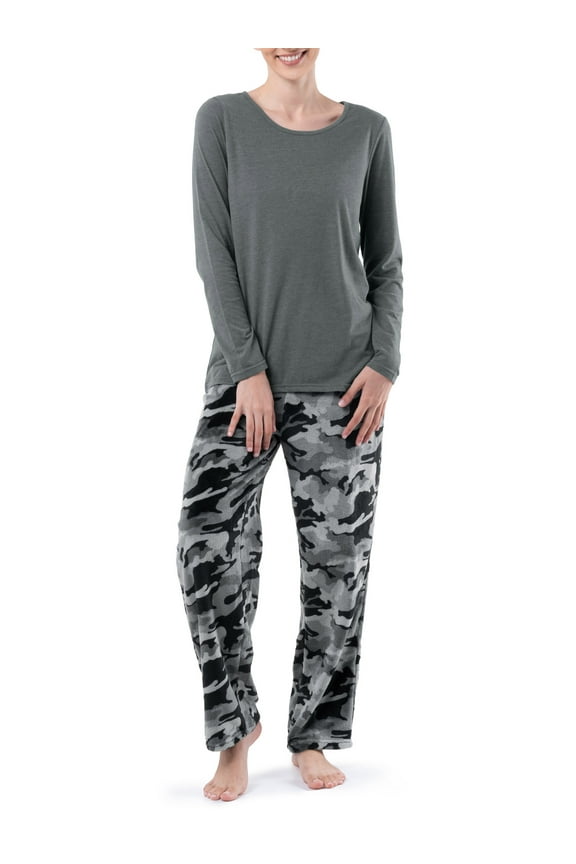 Women's Beyond Soft Long Sleeve Top & Fleece Bottom Pajama Set, Sizes S-4X