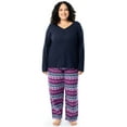 thumbnail image 1 of Fruit of the Loom Women's Beyond Soft Long Sleeve Waffle Top and Flannel Bottom Pajama Set, Sizes S-4X, 1 of 9
