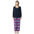 thumbnail image 1 of Fruit of the Loom Women's Beyond Soft Long Sleeve Waffle Top and Flannel Bottom Pajama Set, Sizes S-4X, 1 of 9