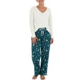 thumbnail image 1 of Fruit of the Loom Women's Beyond Soft Long Sleeve Waffle Top and Flannel Bottom Pajama Set, Sizes S-4X, 1 of 9