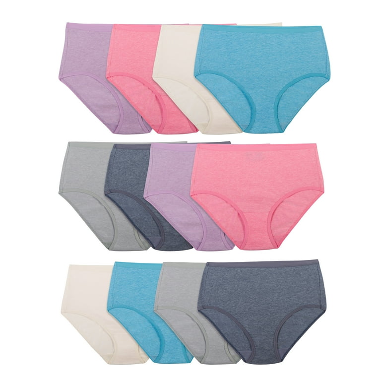 Fruit of the Loom Women's Microfiber Hi-Cut Underwear, 12 Pack, Sizes M-3XL  