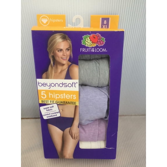 Fruit of the Loom Women's Beyondsoft Hipsters 5 Pack - (8 /X-Large) Assorted