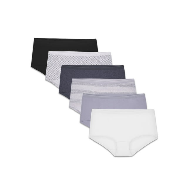 Fruit of the Loom Women's Boy Short Underwear, 6 Pack, Sizes S2XL