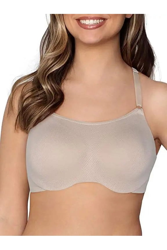 Women's Breathable Cami Bra with Convertible Straps 2-Pack, Beige, 34DD