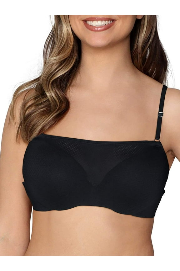 Women's Breathable Cami Bra with Convertible Straps, Black, 36C