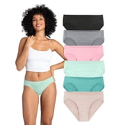 Fruit of the Loom Women's Breathable Cooling Stripes Bikini Underwear, 6-Pack