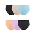 thumbnail image 1 of Fruit of the Loom Women's Breathable Cooling Stripes Brief Underwear, 6-Pack, 1 of 9