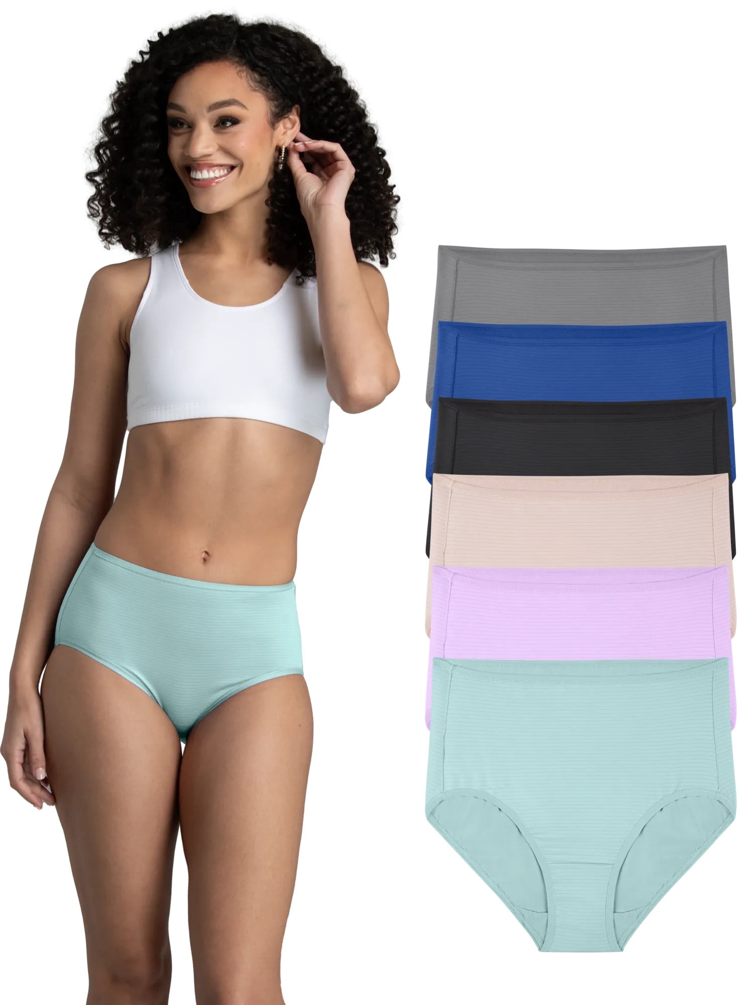 Fruit of the Loom Women's Breathable Micro-Mesh Underwear, Multiple Styles, 6-Pack, Sizes S-3XL