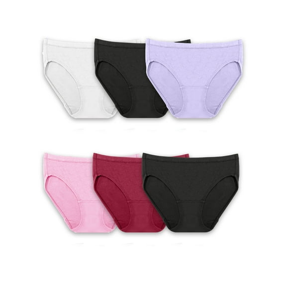 Fruit of the Loom Women's Breathable Cotton Bikini Underwear, 6-Pack