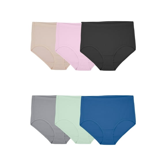 Fruit of the Loom Women's Breathable Cotton Brief Underwear, 6-Pack