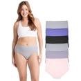 thumbnail image 1 of Fruit of the Loom Women's Breathable Cotton Stretch Brief Panties, Moisture‑Wicking, Full Coverage Underwear, 6-Pack, Sizes M–3XL, 1 of 11