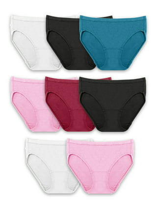 Fruit of the Loom Women's Cotton Stretch Bikini Underwear, 6 Pack, Sizes  S-2XL 