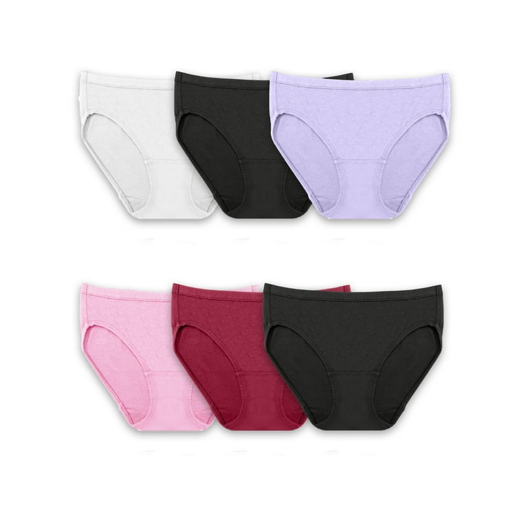 Fruit of the Loom Women's Breathable Cotton-Mesh Bikini Underwear, 6 Pack,  Sizes S-2XL