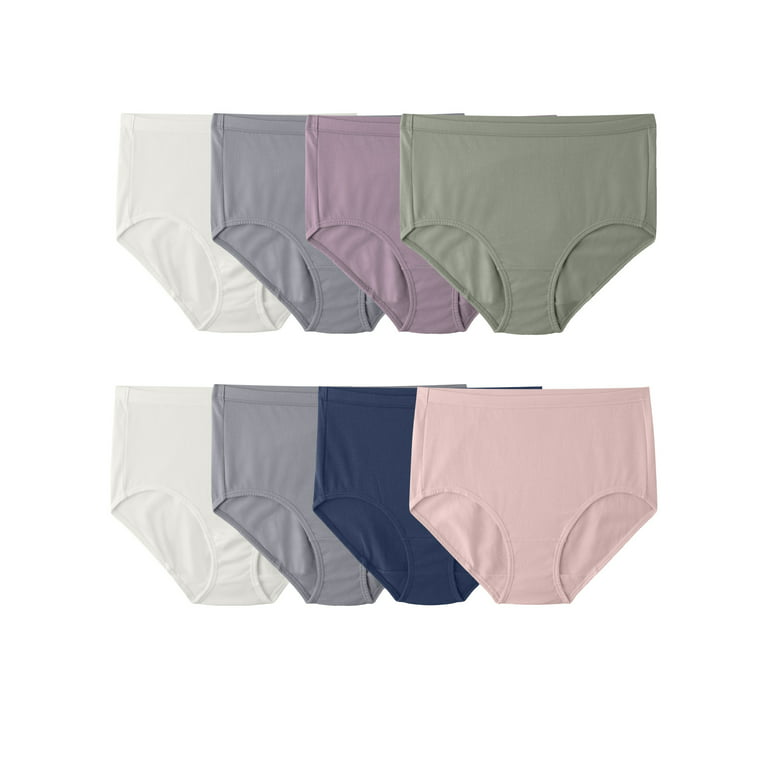 Fruit of the Loom Women's 6 Pack Cotton Brief Panties, Assorted 2