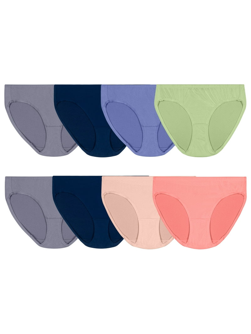 Fit for Me by Fruit of The Loom Women's Plus Size Breathable Micro-Mesh Brief Underwear, 6+2 Bonus Pack