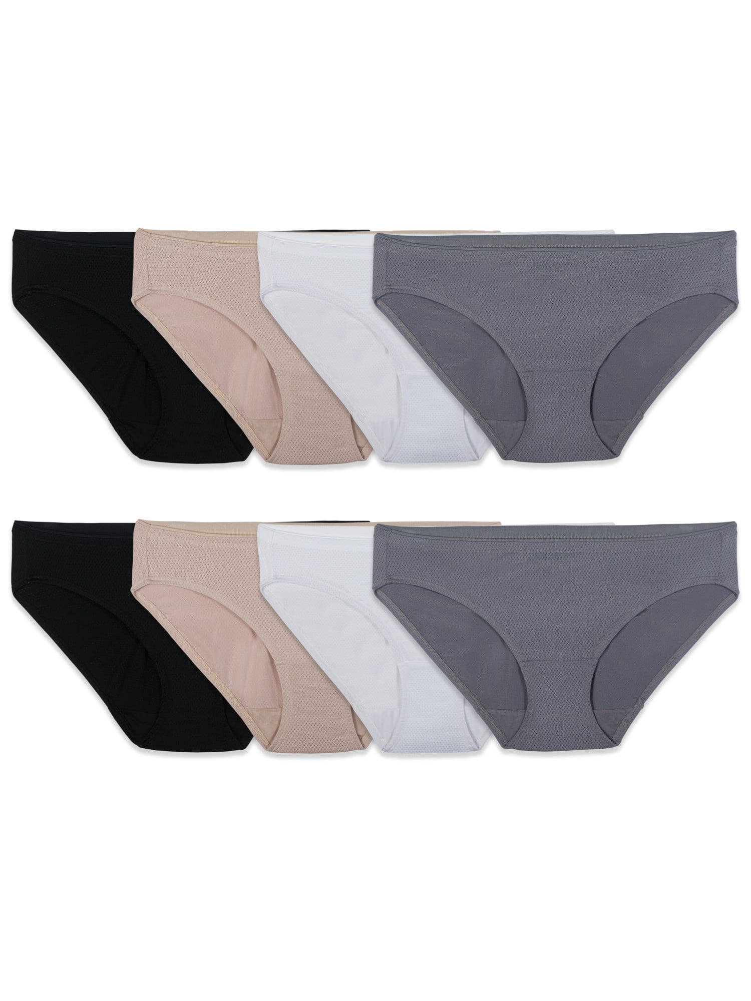 Fruit of the Loom Women's Breathable Micro-Mesh Bikini Underwear, 8 Pack,  Sizes S-2XL