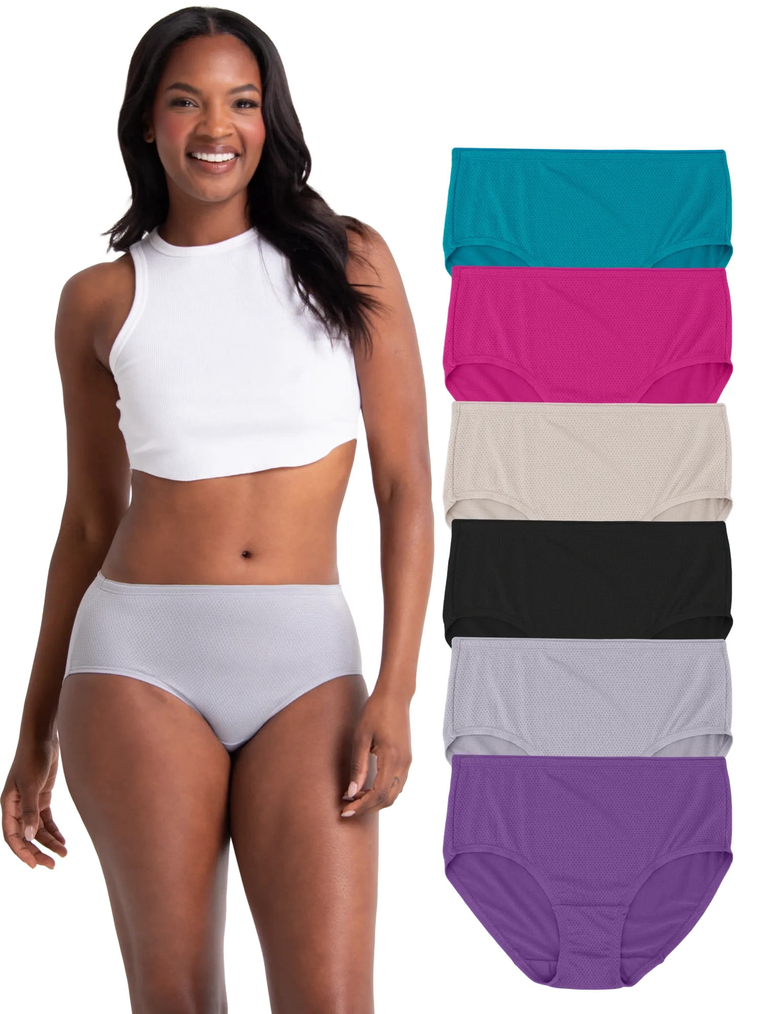 Fruit of the Loom, Women's Breathable Micro-Mesh Underwear, 6-Pack