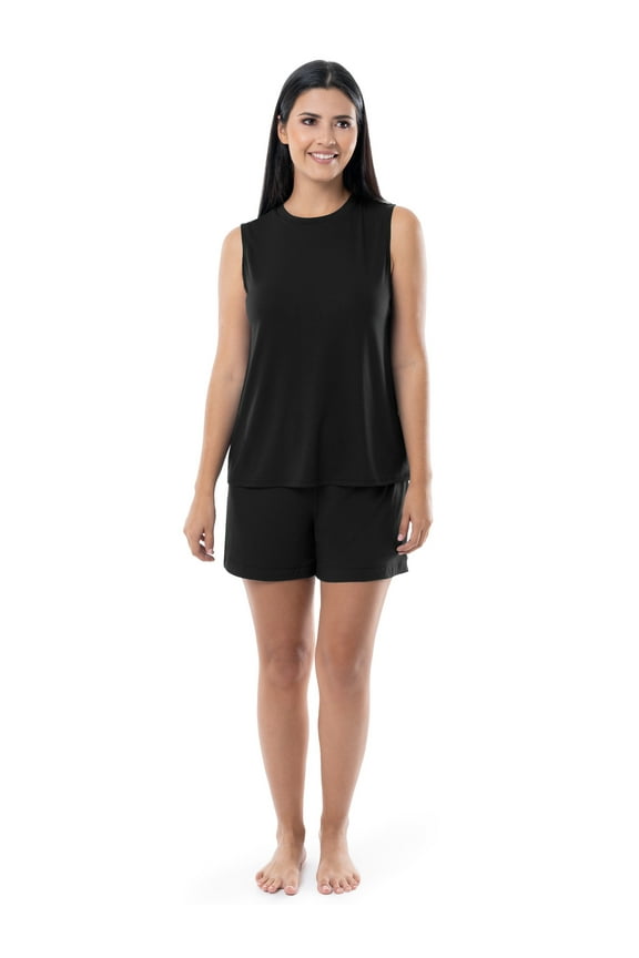 Women's Breathable Muscle Tank Top and Short-2 Piece Pajama Set