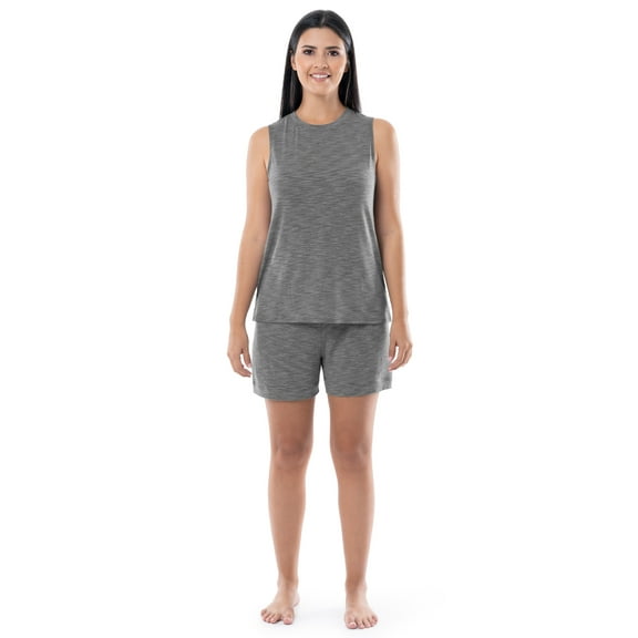 Fruit of the Loom Women's Breathable Muscle Tank Top and Short-2 Piece Pajama Set