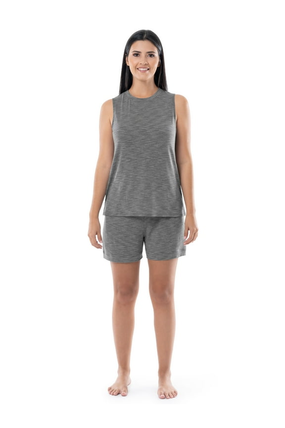 Women's Breathable Muscle Tank Top and Short-2 Piece Pajama Set