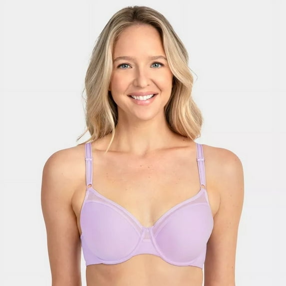 Fruit of the Loom Women's Breathable Spacer T-Shirt Bra, Color: lilac whisper