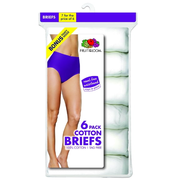 Fruit of the Loom Women's Brief Underwear, 6+1 Bonus Pack