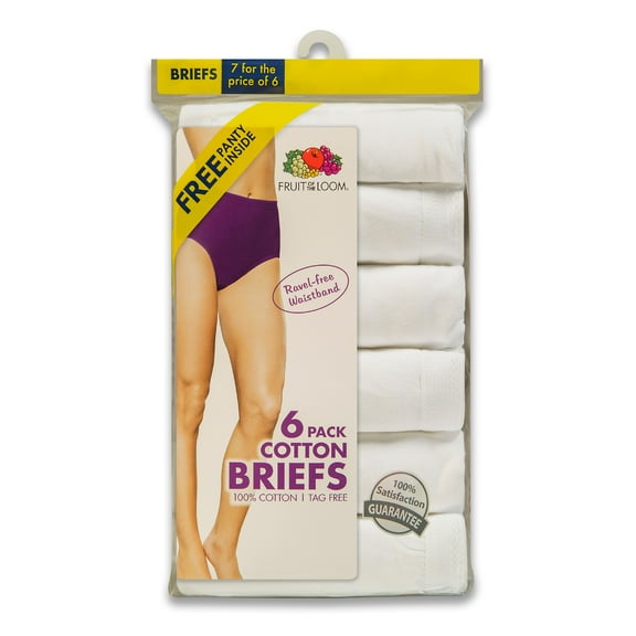 Fruit of the Loom Women's Brief Underwear, 6+1 Bonus Pack
