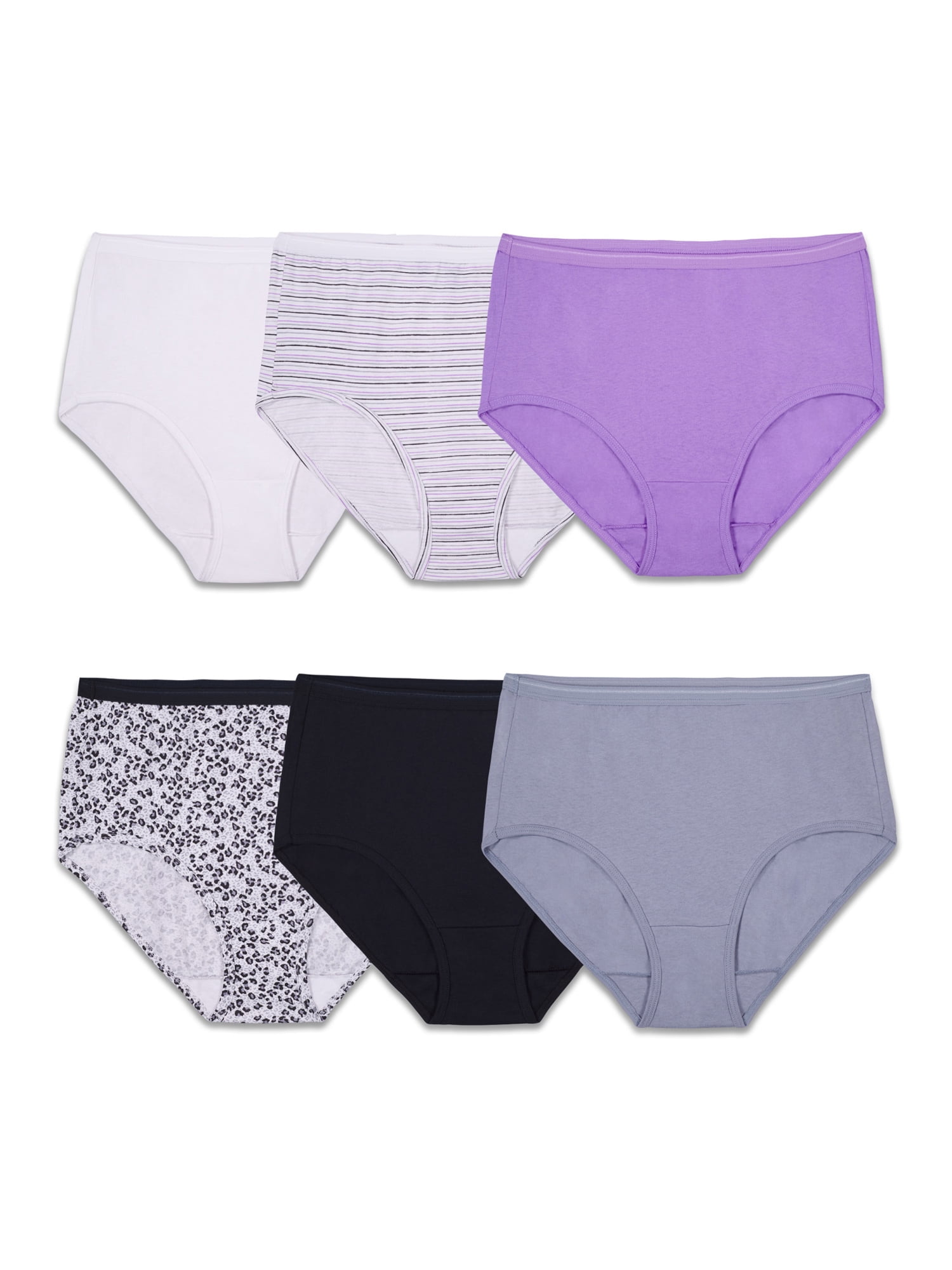 Fruit of the Loom Women's Lightweight Microfiber Underwear (Regular & Plus  Size), Hi Cut - 12 Pack - Assorted, 6 : : Clothing, Shoes &  Accessories