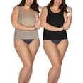 thumbnail image 1 of Fruit of the Loom Women's Comfort Bras Tops (S-6XL), Tank-2 Pack-Black/Nude, XX-Large, 1 of 5