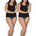 thumbnail image 1 of Fruit of the Loom Women's Comfort Bras Tops (S-6XL), Tank-2 Pack-Black, X-Large, 1 of 5