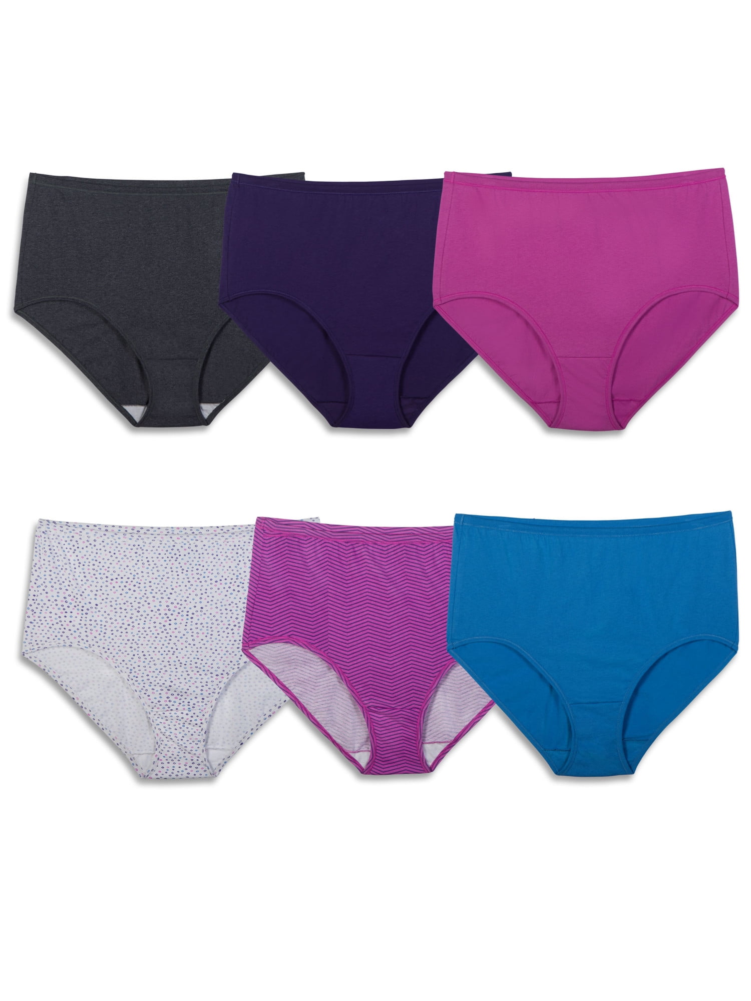Fruit of the Loom Women's Comfort Covered Cotton Brief Underwear, 6-Pack 