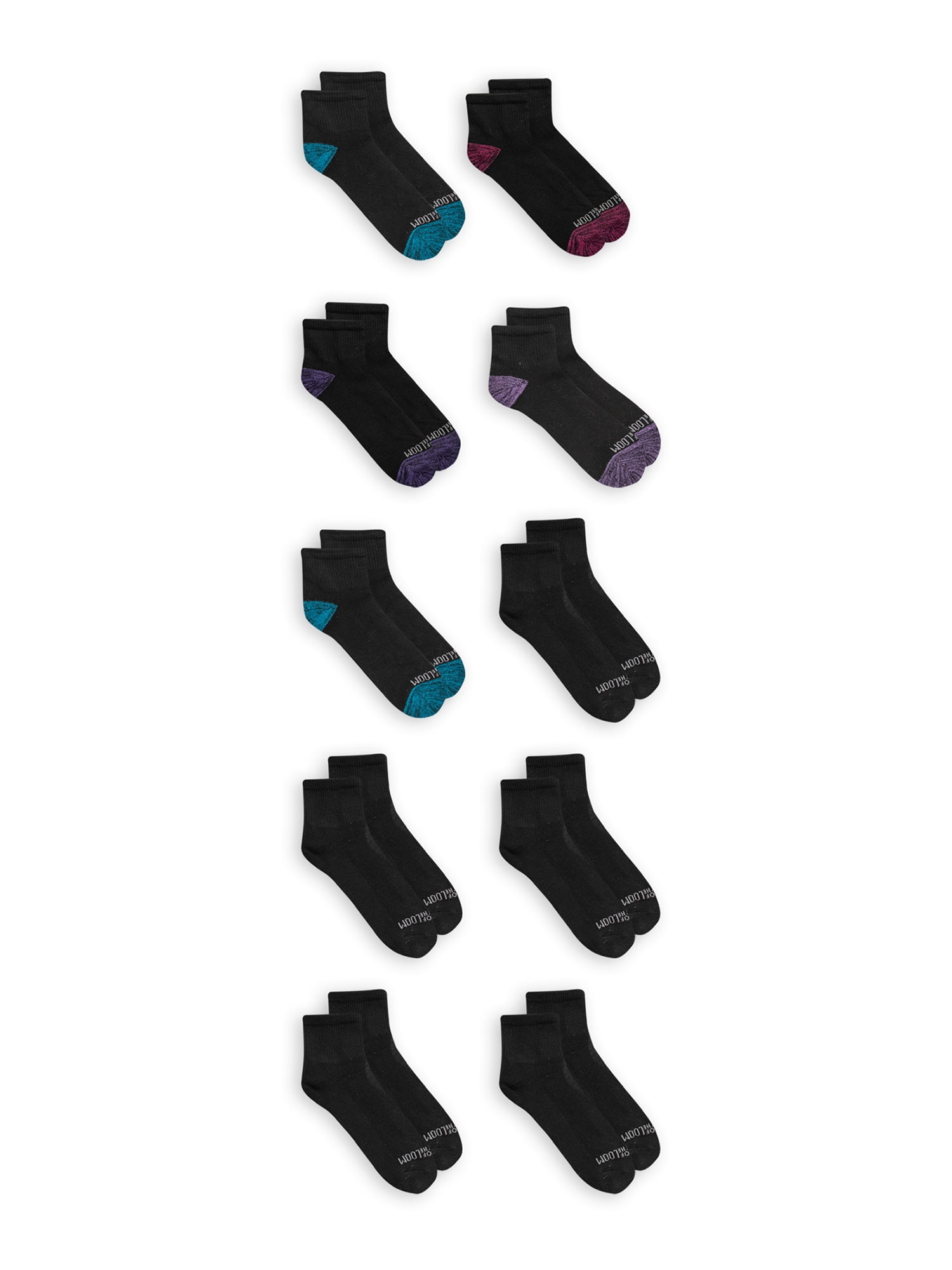 Fruit of the Loom Women's Cool Comfort Cushion Ankle Socks, 10 Pack