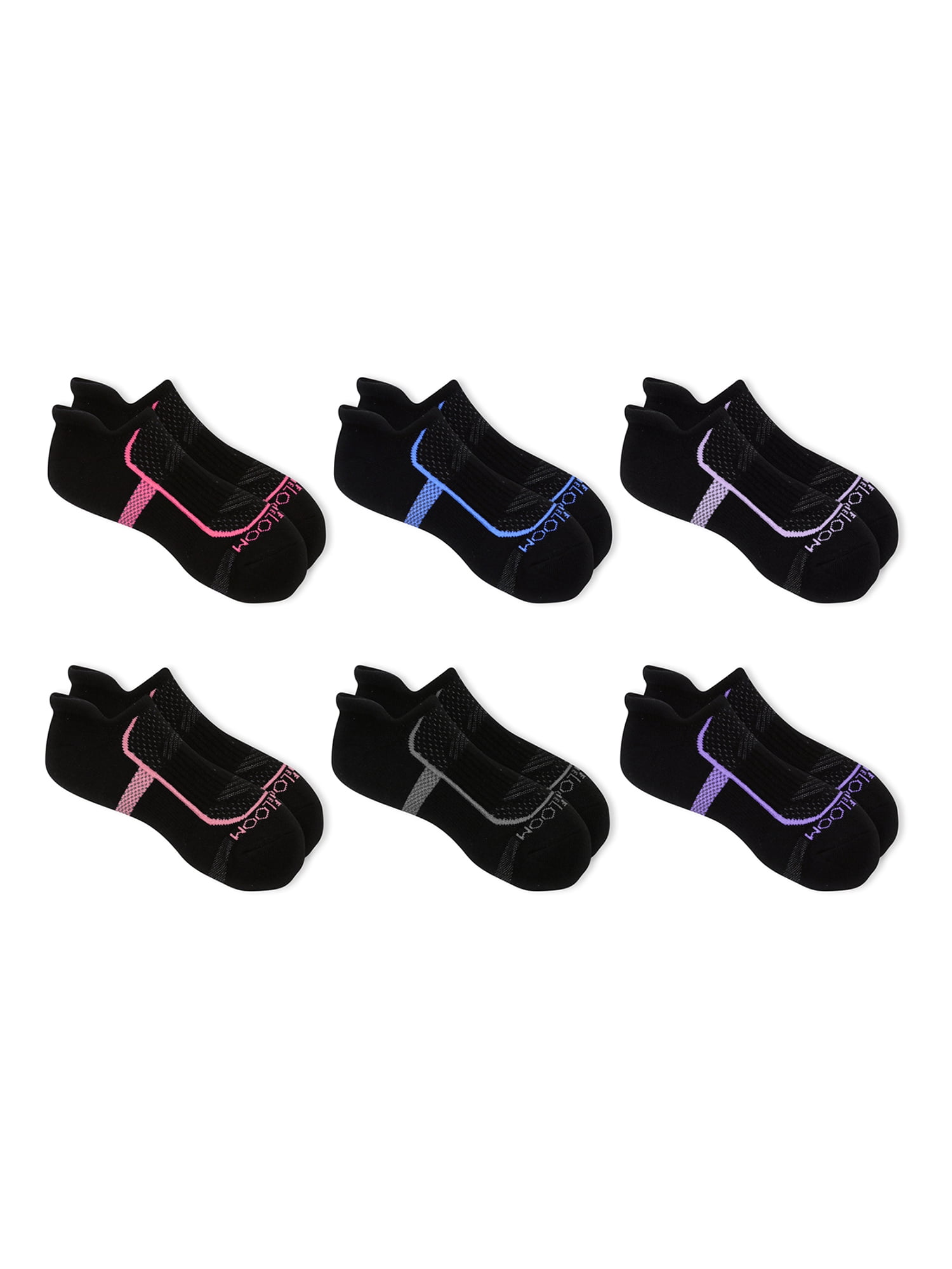 Fruit of the Loom Women's CoolZone Cushion No Show Tab Socks, 6 Pack ...
