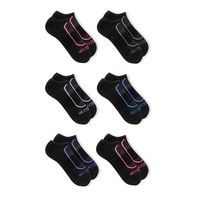 Fruit of the Loom Women's CoolZone Cotton Cushioned No Show Socks, 6 ...