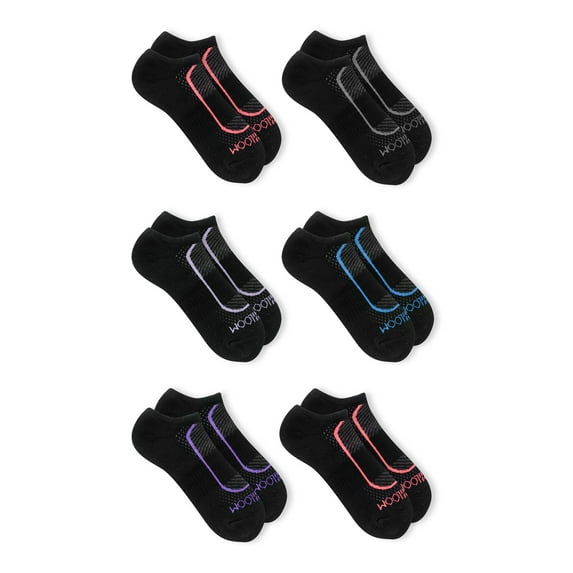Fruit of the Loom Women's CoolZone Cotton Cushioned No Show Socks, 6-Pack