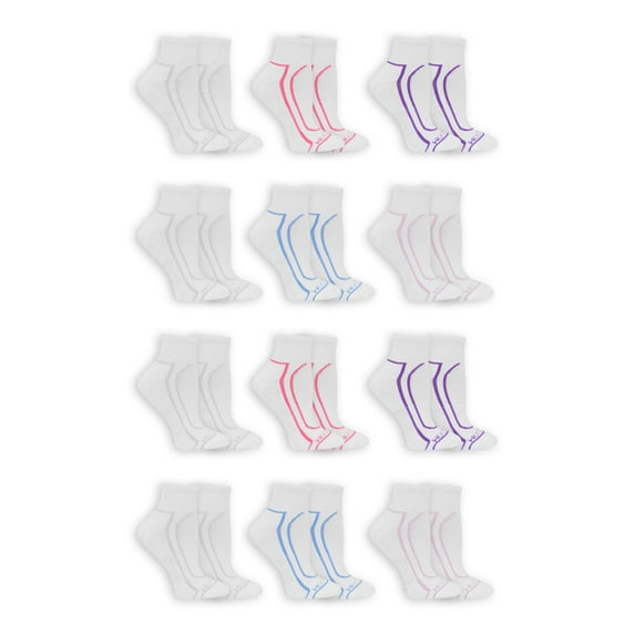 Fruit of the Loom Women's Coolzone Half Cushion Ankle Socks 12 Pack
