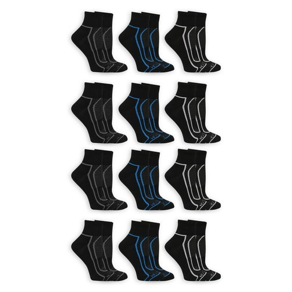 Fruit of the Loom Women's Coolzone Half Cushion Ankle Socks 12 Pack