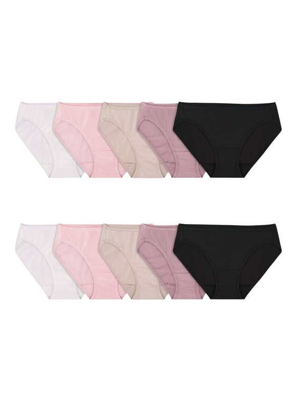 Women's Cotton Bikini Underwear, 10-Pack