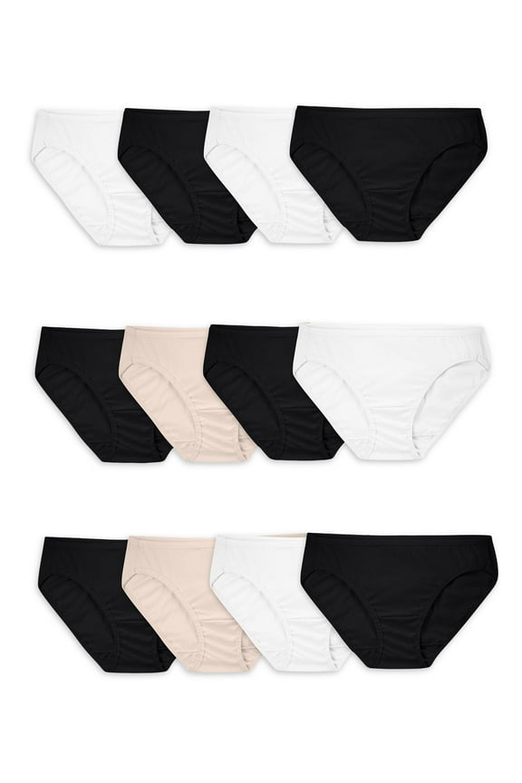 Women's Cotton Bikini Underwear, 12-Pack