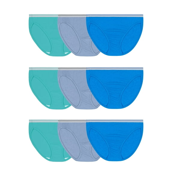 Fruit of the Loom Women's Cotton Bikini Underwear, 6+3 Bonus Pack