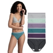 Women's Cotton Blend Bikini Underwear, Soft Breathable Everyday Panties, 6-Pack, Sizes S-2XL