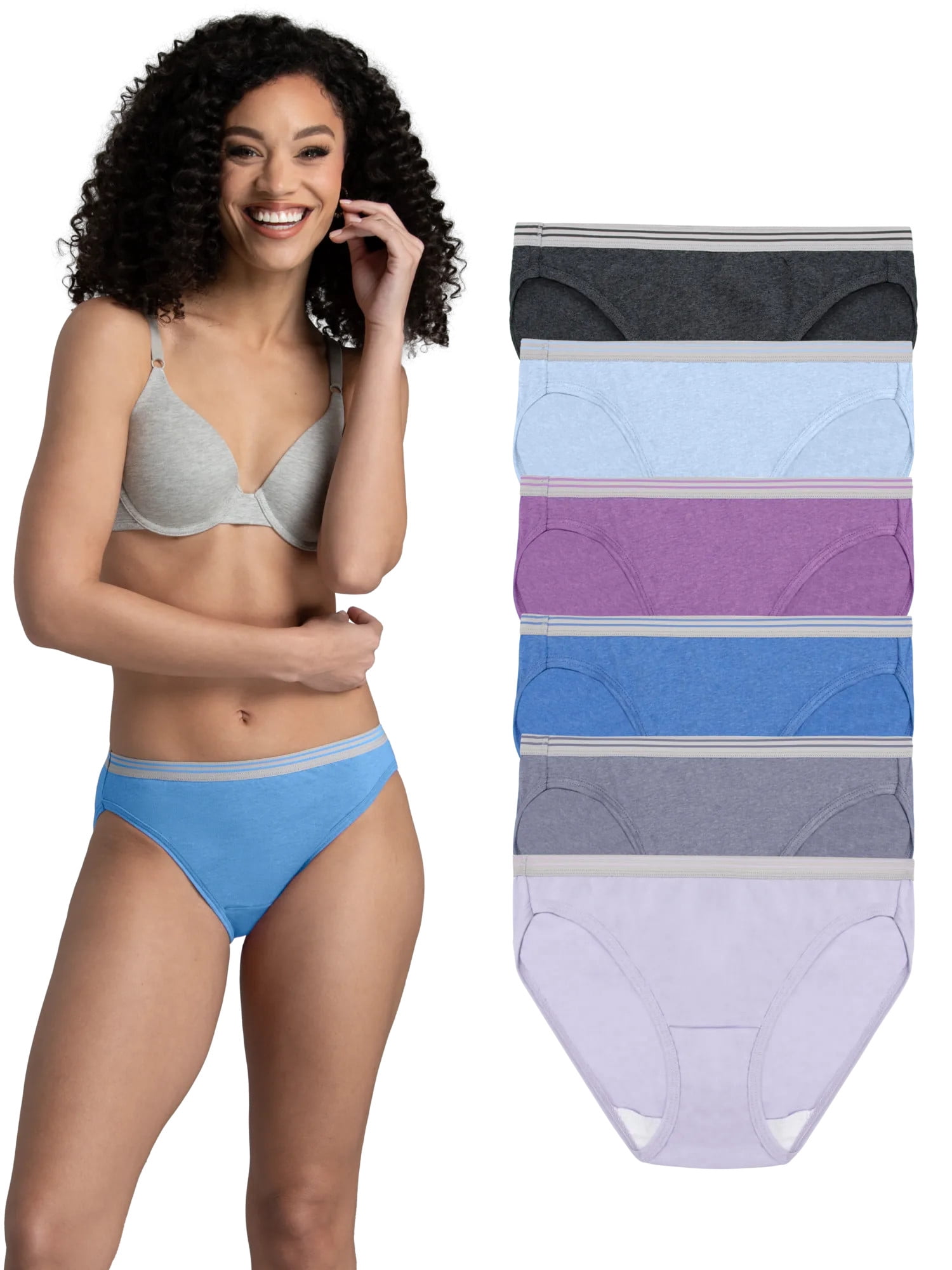 Fruit of the Loom Women's Cotton Bikini Underwear, 6-Pack