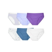 Fruit of the Loom Women's Cotton Bikini Underwear, 6-Pack