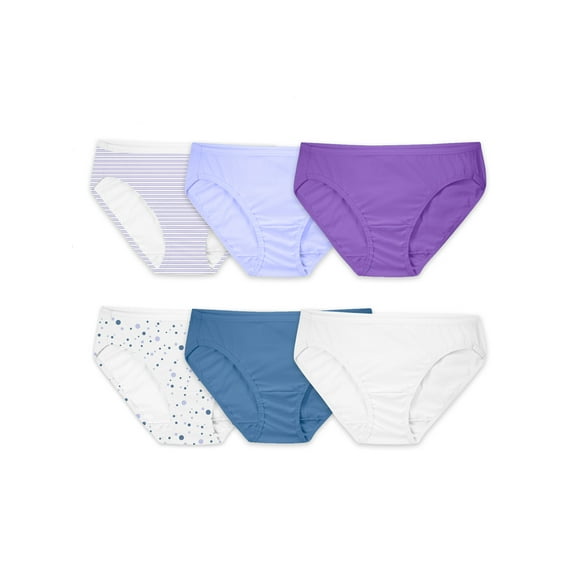 Fruit of the Loom Women's Cotton Bikini Underwear, 6-Pack