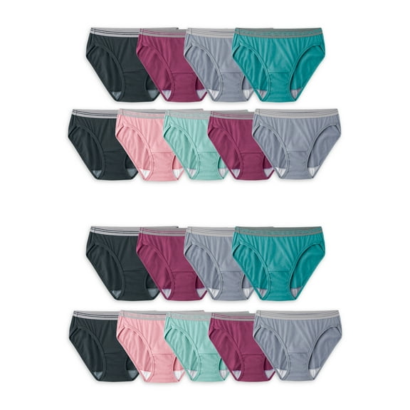 Fruit of the Loom Women's Cotton Bikini Underwear, Bonus 18-Pack Bundle