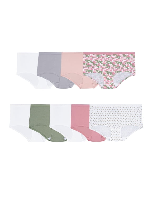 Fruit of the Loom Women's Cotton Boy Short Underwear, 6+3 Bonus Pack