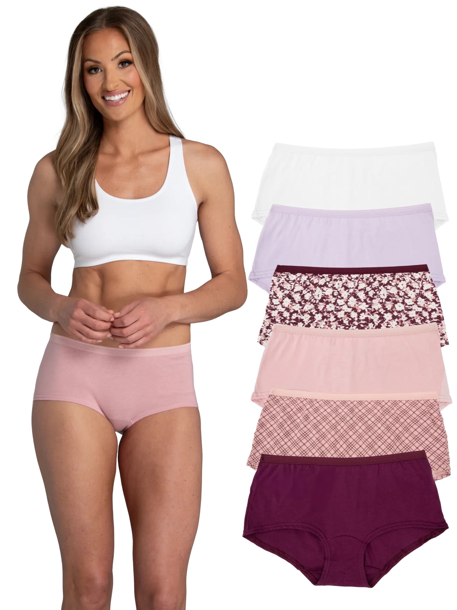 Women's Cotton Boyshort Underwear, 6-Pack