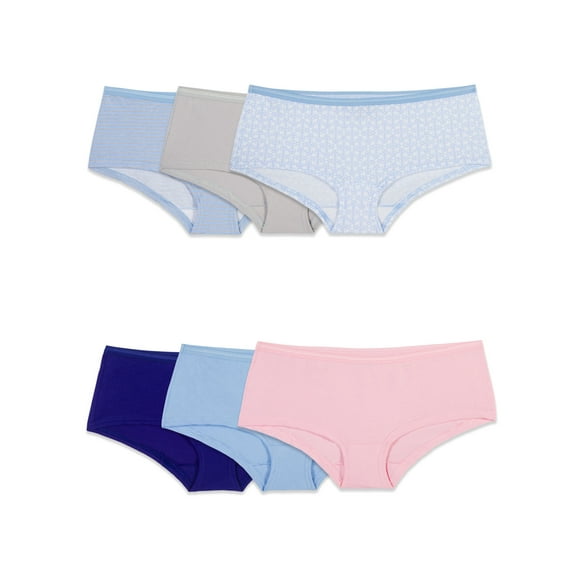 Fruit of the Loom Women's Cotton Boyshort Underwear, 6-Pack