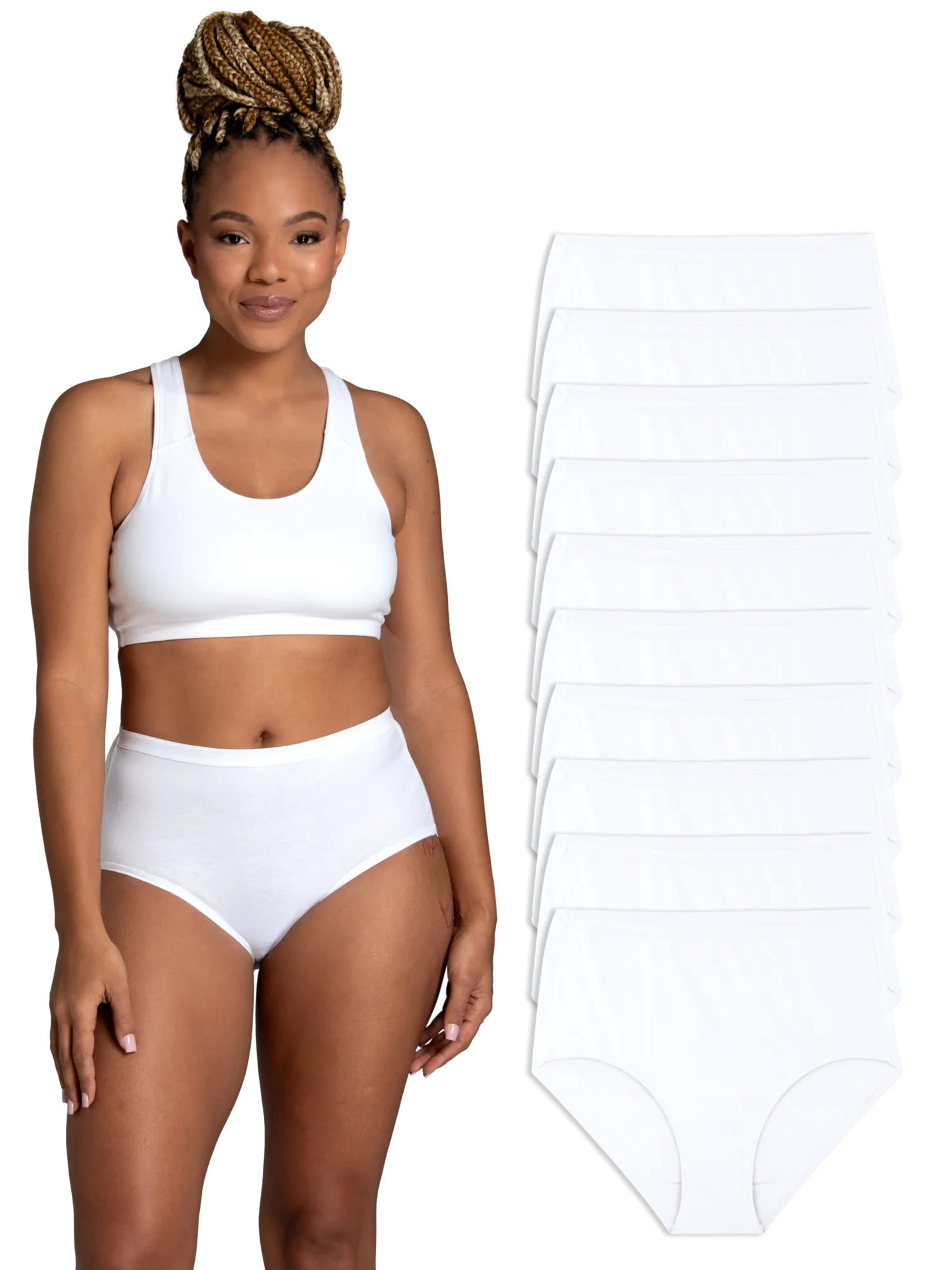 Fruit of the Loom Women's Cotton Brief Underwear, 10-Pack